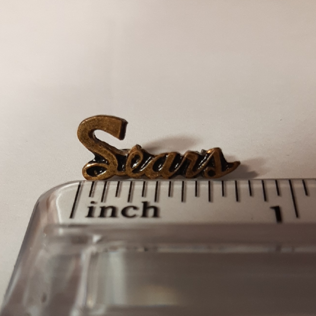Sears Vintage 1950's Goldtone Script Micro Sized Pin
